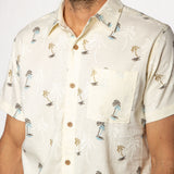 Retro Palms Hemp Linen Woven