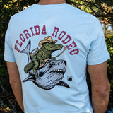 Florida Rodeo Tee - Gator riding Shark Tee