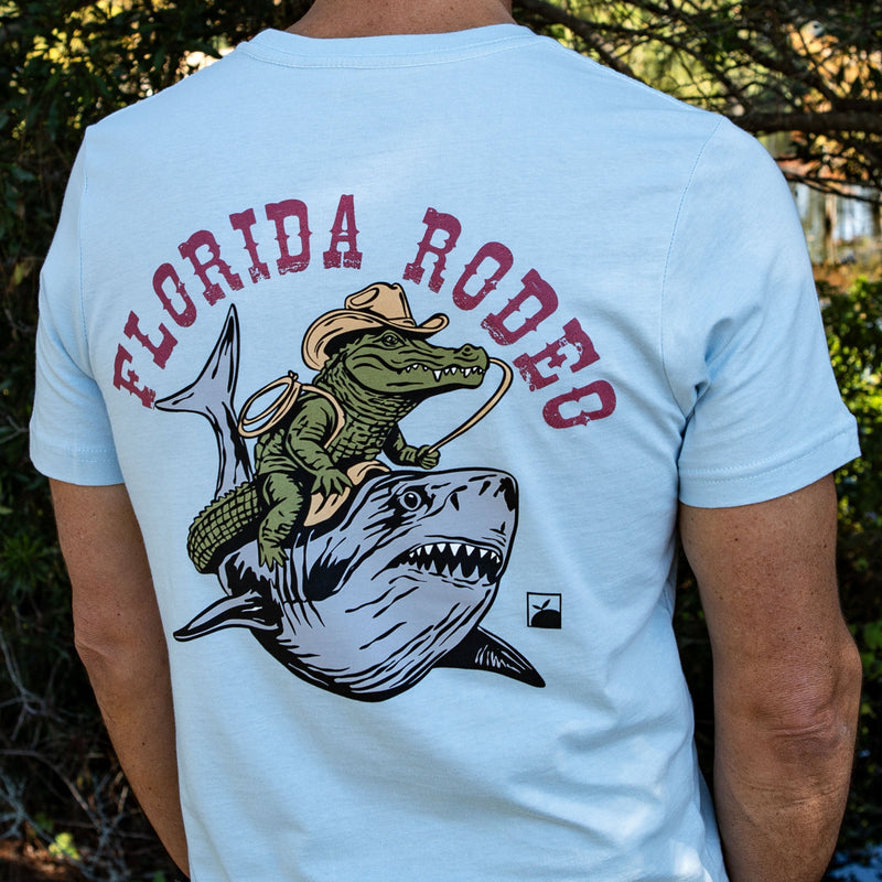 Florida Rodeo Tee - Gator riding Shark Tee