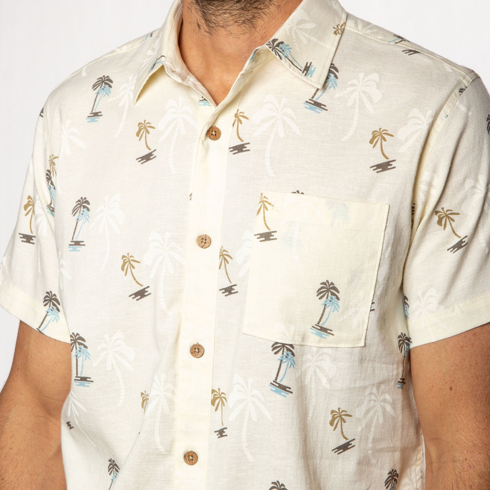 Retro Palms Hemp Linen Woven