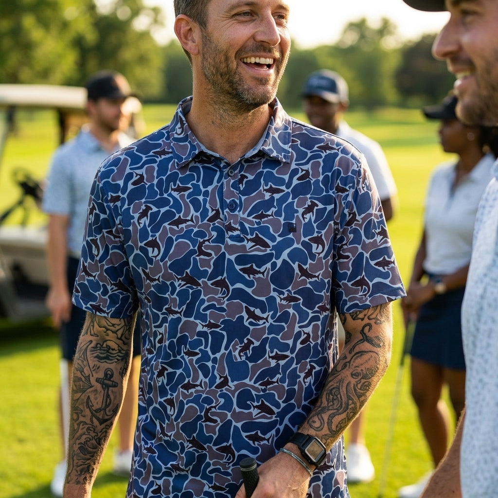 Shark Camo Polo